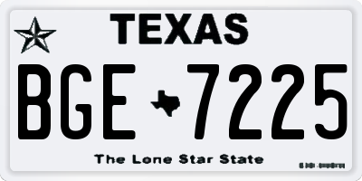 TX license plate BGE7225