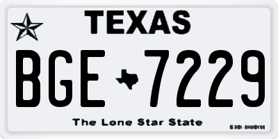 TX license plate BGE7229