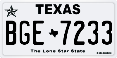 TX license plate BGE7233