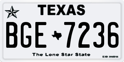 TX license plate BGE7236