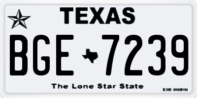 TX license plate BGE7239