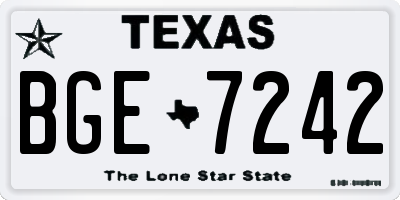 TX license plate BGE7242
