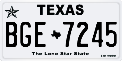 TX license plate BGE7245