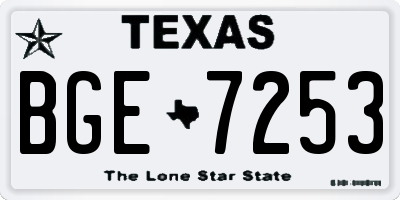TX license plate BGE7253