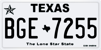 TX license plate BGE7255