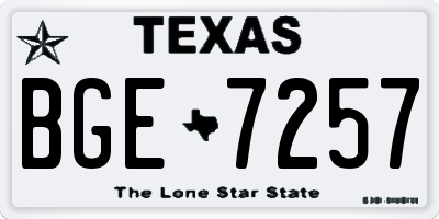 TX license plate BGE7257
