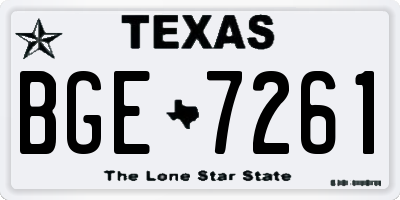 TX license plate BGE7261