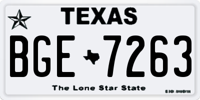 TX license plate BGE7263