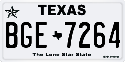 TX license plate BGE7264