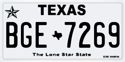 TX license plate BGE7269