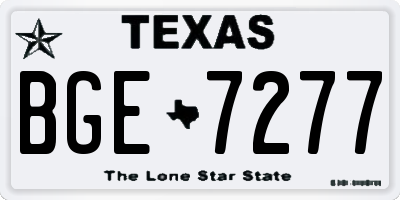 TX license plate BGE7277