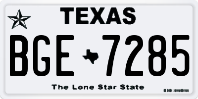 TX license plate BGE7285