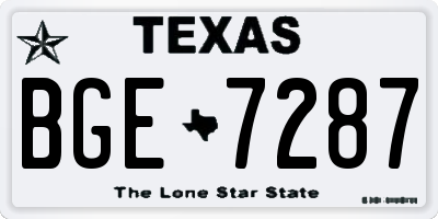 TX license plate BGE7287