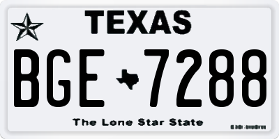 TX license plate BGE7288
