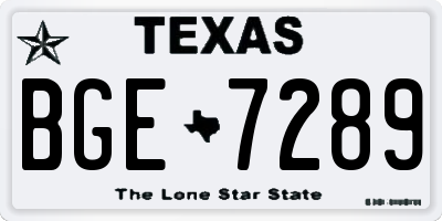 TX license plate BGE7289