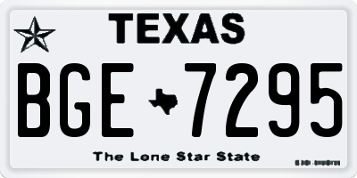 TX license plate BGE7295