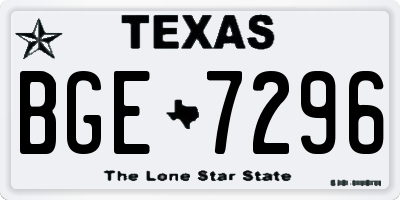TX license plate BGE7296