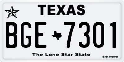 TX license plate BGE7301