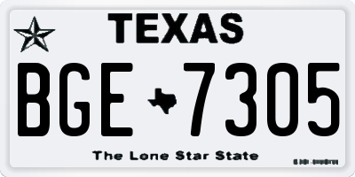 TX license plate BGE7305