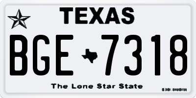 TX license plate BGE7318