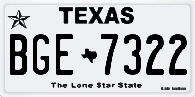 TX license plate BGE7322
