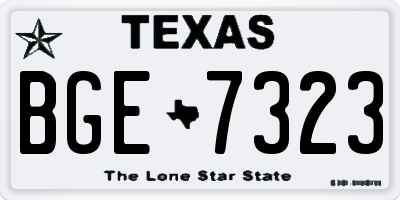 TX license plate BGE7323