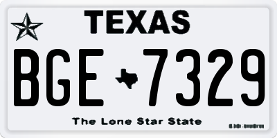 TX license plate BGE7329