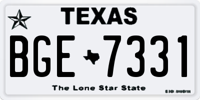 TX license plate BGE7331
