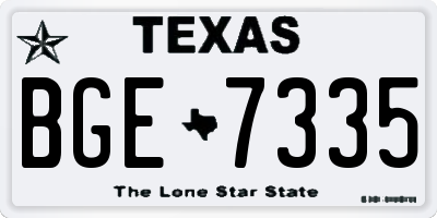 TX license plate BGE7335