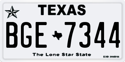 TX license plate BGE7344