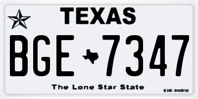 TX license plate BGE7347