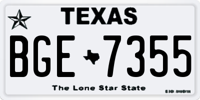 TX license plate BGE7355