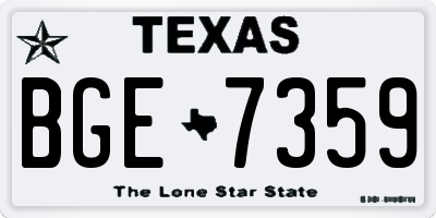 TX license plate BGE7359