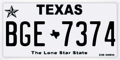 TX license plate BGE7374