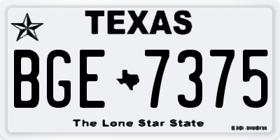 TX license plate BGE7375