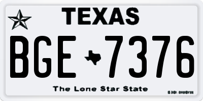 TX license plate BGE7376