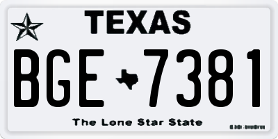 TX license plate BGE7381
