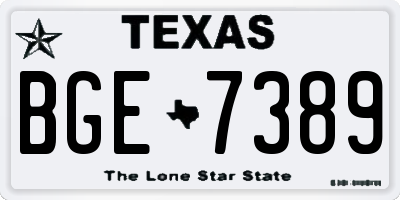 TX license plate BGE7389