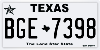 TX license plate BGE7398