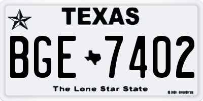 TX license plate BGE7402