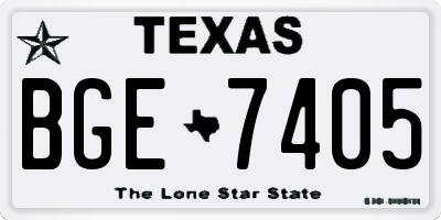 TX license plate BGE7405