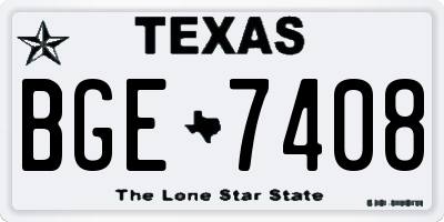 TX license plate BGE7408
