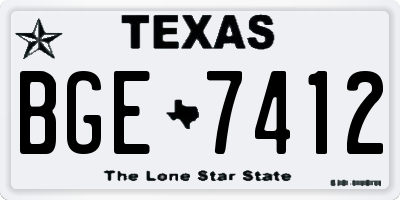 TX license plate BGE7412