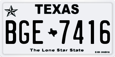 TX license plate BGE7416