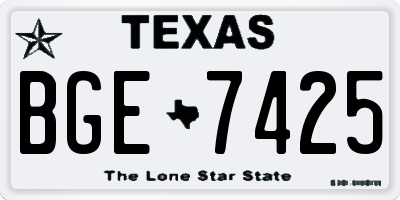 TX license plate BGE7425