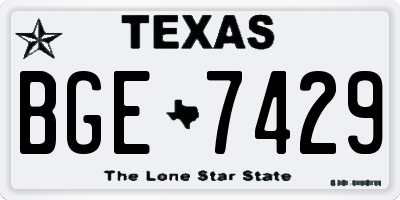 TX license plate BGE7429