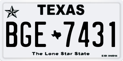 TX license plate BGE7431