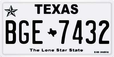 TX license plate BGE7432