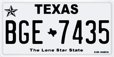 TX license plate BGE7435