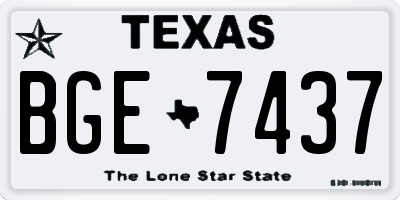 TX license plate BGE7437